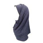 Woman Hijab Bubble Chiffon Scarf Stole Embellished With Crochet Lace Dupatta Wrap Bandanna Combo Free One Black Tube Cap - Image 2