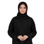 Women Embroidered Abaya Burqa in Firdous Fabric with Floral Sleeve Design | Modest Wear | Without Dupatta - Image 2