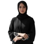 Women Firdous Fabric Solid Abaya Burqa with Sleeve Embroidery | Long Sleeve | Classic Fit | Without Dupatta - Image 2