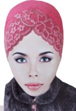 Womenâ'S Premium,Lace Jersey Under Scarf,Bonette Innercap,Headscarves,Hijab-Pink, Female - Image 2