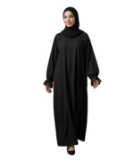 Women’s Black Firdous Abaya with Elegant Lace Sleeves | Premium Modest Wear Islamic Dress | Long Sleeves | Without Dupatta - Image 2