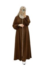 Women's Burqa, Brown, Full-Length Abaya with Zipper Closure and Elasticated Cuffs, Chest 44 inches and it is 56 inches long has NO DUPATTA - Image 2