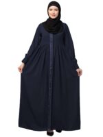 Women's Front Open Abaya Dress with Lace Work at front and on Sleeves- Fashionable Burqa for Ladies and Girls - Image 2
