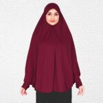 Women’s Instant Muslim Hijab with Cap | Ready to Wear Full Coverage Islamic Headscarf | Stretchable & Comfortable Hijab for Women & Girls | Maroon - Image 2