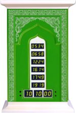 Wooden Laser Engraved Salah Prayer Time Clock with Automatic Azan, Table Top Clock - Image 2