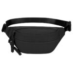 ZIBUYU® Waist Bag for Men, Waterproof Nylon Crossbody Bag for Men & Women, Lightweight Fanny Bag for Men with Double Layer Storage Adjustable Strap, Black - Image 2
