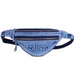 Zainto Denim Waist Bag for Men & Women | Stylish Fanny Bag with Adjustable Strap | Premium Denim Material, Dual Zipper Crossbody Mini Bag - Image 2