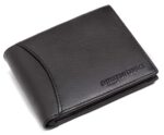 amazon basics Leather Wallet | Durable Leather Craftsmanship | 6 Card Slots, 2 Cash Compartments, Zip Pocket (Black) - Image 2