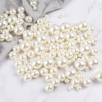 ecofynd 1400 Pcs 8 in 1 Cream Pearls Beads, Shiny Moti for Jewelry Earring Necklace Bracelet Making, Beading DIY Kit for Women Girls Kids (Size- 3/4/5/8/10/12/13/15mm, CS2101), Plastic - Image 2