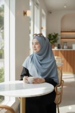 masrat collectionThe headscarf is a rectangular chiffon hijab Abaya, a long, robe-like garment that is currently a staple in modern modest fashion. - Image 2