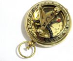Antique Finish Brass 2" Sundial Compass Nautical Marine Old Vintage Pocket Style Compass - Image 3
