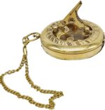 Antique Finish Brass 2" Sundial Compass Nautical Marine Old Vintage Pocket Style Compass - Image 4