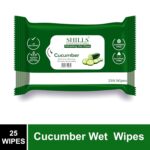 SShills Professional Refreshing Wet Wipes – Cucumber & Jasmine | Paraben Free | Alcohol Free | Soft, Moisturizing & Soothing Wet Tissues | Suitable for All Skin Types | 25N Each (Pack of 2) - Image 3