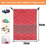 Kuber Industries Shoe Bags | Shoe Bags for Travel | Drawstring Shoe Storage Bags | Storage Organizers Set | Shoe Cover with Transparent Window | Shoe Pouches | Golden-Print | Pack of 6 | Maroon - Image 4