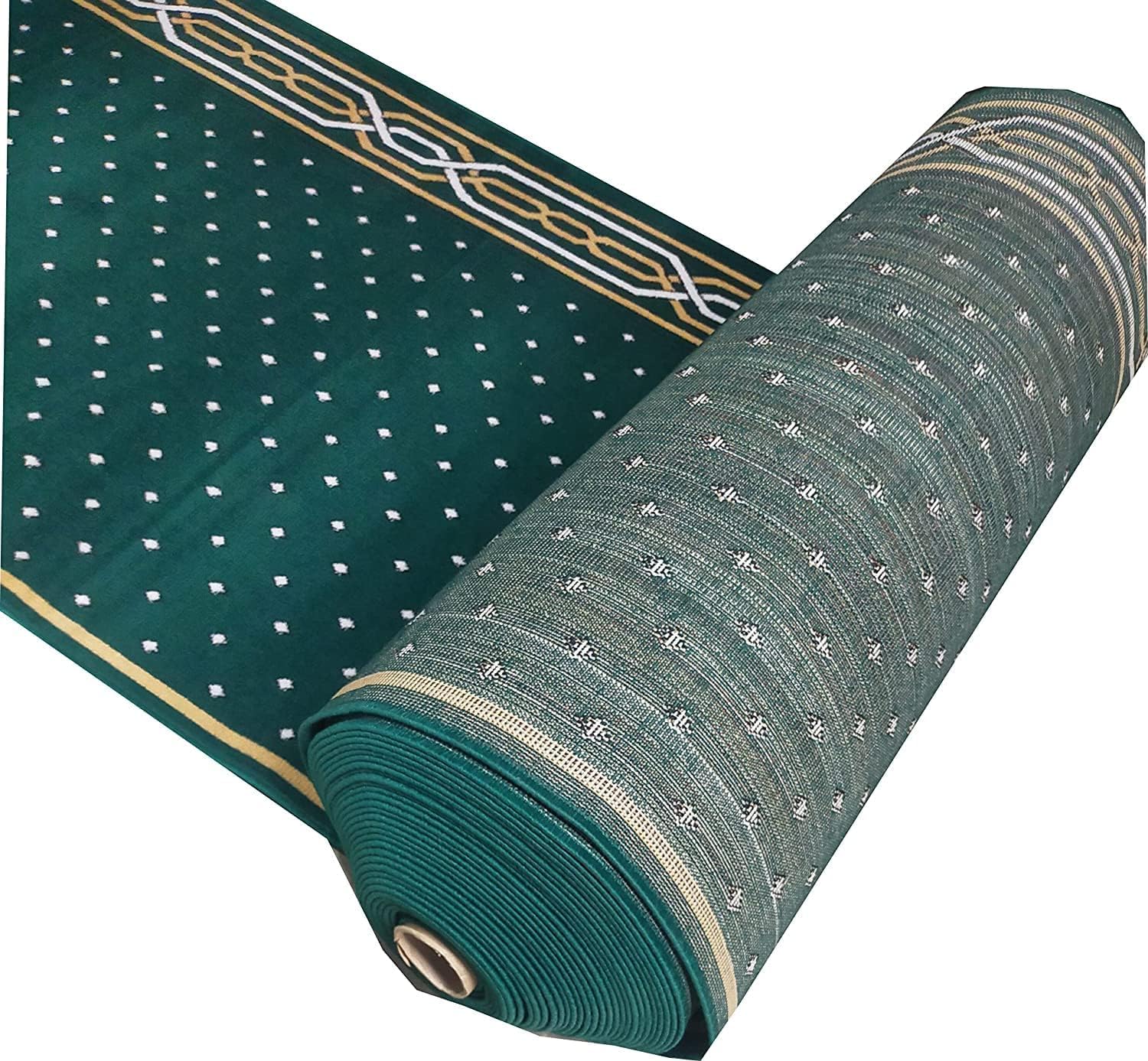 Janamaz Prayer Mat for Masjid - Soft Islamic Rug for Mosque, Eid Gah, & Home - Non-Slip & Durable, 0.5 Inch Thickness, Size 4 x 10 Feet, Green Color - Image 3