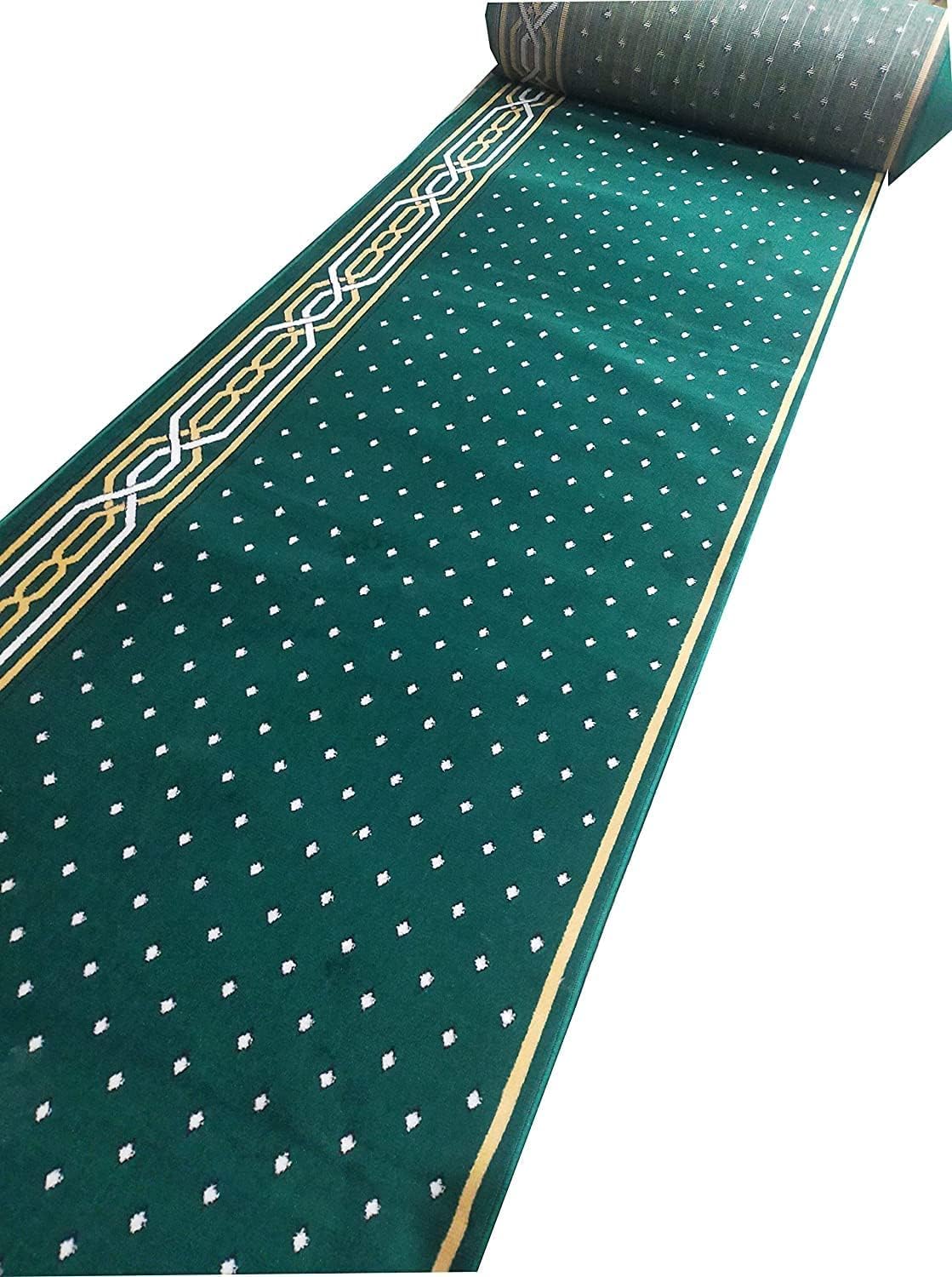 Janamaz Prayer Mat for Masjid - Soft Islamic Rug for Mosque, Eid Gah, & Home - Non-Slip & Durable, 0.5 Inch Thickness, Size 4 x 10 Feet, Green Color - Image 7