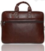 Leather Laptop Bag for Men & Women 15 Inch | Brown Office Bag Briefcase for Business, Documents & Laptop | Stylish PU Leather Handbag with Handle & Shoulder Strap - Image 3