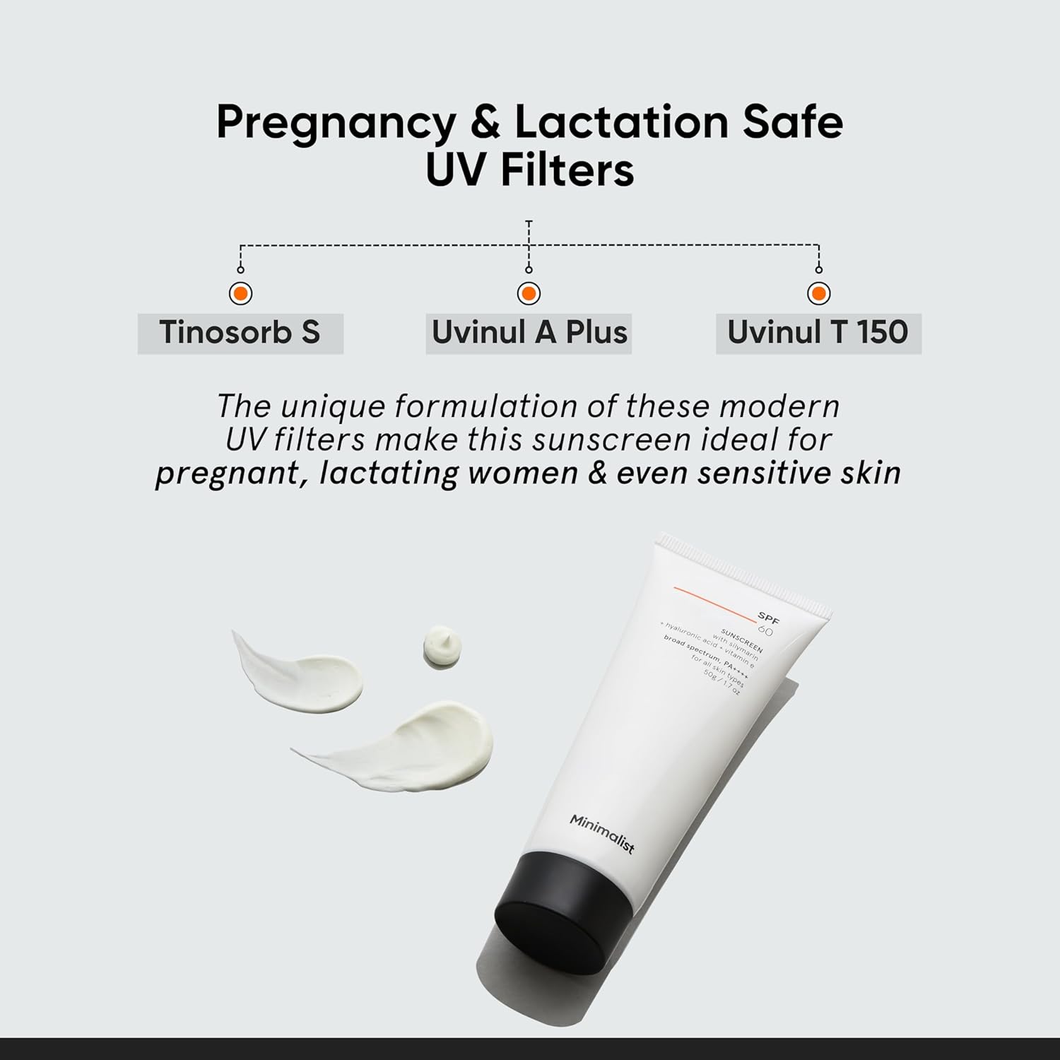Minimalist Sunscreen SPF 60 PA ++++ | Pregnancy Safe | For Sensitive Skin | Broad Spectrum Sunscreen SPF 50+ With Potent Antioxidants & Advanced Filters | No White Cast, Non Irritant | 50 gm - Image 5