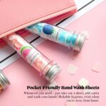 Wet Wipes & Paper Soap in Travel Tube Bottle – Portable Hand Cleaning Kit for Travel, Office, Outdoor, School – Eco-Friendly, Leakproof, Hygiene Essentials (Pink & Blue Combo 4) - Image 3