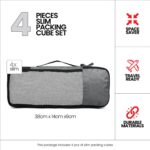 FATMUG Packing Cubes/Travel Pouch/Bagpack Suitcase Organiser/Set of 4 - Slim Size - Grey, Polyester - Image 3