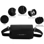 WILDHORN Waist Bag for Men & Women | Water-Resistant Crossbody Fanny Pack with Adjustable Strap, Smooth Zippers & Multi-Compartment Storage for Travel & Daily Use (Black) - Image 3