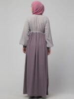 Muslim Closet� Umbrella Style Abaya With Dual Color And Slightly Adjustable Waist - Made with Nida Matte for Women and Girls. - Image 3