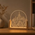FAF Kalma Calligraphy LED Table Lamp for Home Decor | Islamic Acrylic Night Lamp with Wooden Base | Kalima Warm Light Ramadan Eid Decoration | Muslim Gift for Bedroom, Living Room, Prayer Room - Image 3