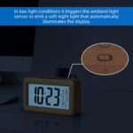 Everwood kadio Digital Alarm Clock Battery Operated, Wooden Smart Night Light Digital Clock LCD Display, Snooze Function, Room Temperature, Small Clocks for Bedroom, Beside Desk, 13.48X3.81 Cm - Image 4