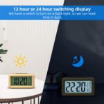 Everwood kadio Digital Alarm Clock Battery Operated, Wooden Smart Night Light Digital Clock LCD Display, Snooze Function, Room Temperature, Small Clocks for Bedroom, Beside Desk, 13.48X3.81 Cm - Image 6