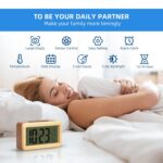 Everwood kadio Digital Alarm Clock Battery Operated, Wooden Smart Night Light Digital Clock LCD Display, Snooze Function, Room Temperature, Small Clocks for Bedroom, Beside Desk, 13.48X3.81 Cm - Image 7
