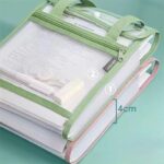 File Holder Bag Folder A4 Expandable Storage for Small Certificates Passport Office Home Multipurpose Document Pocket Vertical with Handle Transparent Organizer (Pack of 1) - Image 3