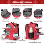 Gatycallaty First Aid Backpack Emt First Responder Bag Empty Ems Emergency Home Health Hiking Trauma Travel Camping (Red), Red, Large, First Aid Backpack - Image 4