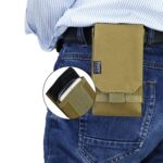 Saco Universal Tactical Military Mobile Pouch Waist Holster Smartphone Pouch Nylon Loop Belt Holster Pouch with Slim Case | Waist Bags for Men Women Hiking Travel Camping Running Outdoors - Green - Image 7