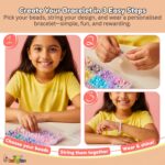 Toy Imagine DIY Bracelet Making Kit for Girls | 31-Compartment Beads Set with Charms, Alphabet Letters, Scissors & Elastic Strings | Jewelry Craft Kit for Kids Ages 6–14 - Image 5