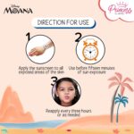 Princess by RENEE Disney Moana Sunscreen with SPF 50, Protects & Nourishes, Zero White Cast, Lightweight & Non-Greasy, Quick-absorbing Formula, Vitamin E, Cocoa Butter, Provitamin B5 Infused, 50 Ml - Image 5