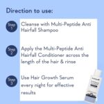 WishCare Multi Peptide Anti Hairfall Shampoo For Frizzy and Dry Hair | Controls Hairfall & Promotes Hair Growth | Peptides, Rice Water, Rosemary & Caffeine | Paraben & Sulphate Free Shampoo For Women & Men | For All Hair Types | 120ml - Image 6
