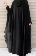 Black Plain Abaya Farasha For Women Burkha Modest Wear Islamic Fashion Naqab - Image 3