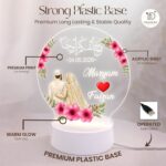 Islamic Couple LED Night Lamp | Custom Name Acrylic Light Muslim Wedding Gift | Personalized Nikah Decor | Romantic Bedroom Table Lamp for Husband Wife Anniversary Present | 5.5x5.5 inch - Image 8