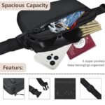 STARFLYER Waist Mini Fanny Pack Belt Bag for Women and Men, Sling Bag Chest Pouch Fashionable Waterproof with Adjustable Strap for Shopping, Mobile Case, Travelling, Jogging, Gym (2 Chain Black) - Image 9