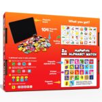 PLAY PANDA Magnetic Learn to Spell Objects with 104 Magnetic Tiles, Educational Magnetic Board Game for Kids with Picture and Alphabet Magnets for Spelling Practice - Image 10