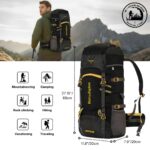 Impulse Rucksack Travel Bags for Men, Tourist Backpack for Hiking, Trekking Camping Thames Blue Bag with 1 Year Warranty, Cedar Black, 60 Litres - Image 3