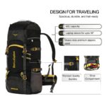 Impulse Rucksack Travel Bags for Men, Tourist Backpack for Hiking, Trekking Camping Thames Blue Bag with 1 Year Warranty, Cedar Black, 60 Litres - Image 4