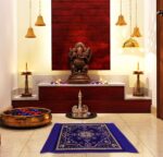 Kuber Industries 4 Pieces Velvet Prayer Mat/Aasan/Pooja Mat/Meditation Mat/Multipurpose Velvet Rug Mat 2 Ft X 2 Ft (Royal Blue) CTKTC33929 - Image 3