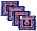 Kuber Industries 4 Pieces Velvet Prayer Mat/Aasan/Pooja Mat/Meditation Mat/Multipurpose Velvet Rug Mat 2 Ft X 2 Ft (Royal Blue) CTKTC33929 - Image 4
