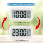 Digital Alarm Clock with Automatic Light Sensor – Battery Operated Desk Table Clock with Time, Date & Temperature Display, Compact LCD Alarm Clock for Bedroom, Home & Office (White) - Image 6