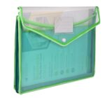 Staprico A4 Transparent Document Bag with 2 Pocket (Pack of 2) – Multi-Color Poly-Plastic File Folders with Snap Button Closure, Expandable Waterproof Envelope Organizers for Certificates - Image 4