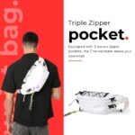 Tressential Waist Bag for Men Women | Cross Body Fanny Pack Sling Bag for Hiking, Travel, Camping, Outdoor Sports, Cycling | Money Belt with Adjustable Strap (White) - Image 4