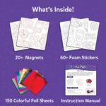 Skillmatics Foil Fun - Girl Power, 20+ DIY Foil Art Magnets, Mess-Free Craft Kit, 60+ Foam Stickers, Creative Activity for Girls, Kids, Tweens, Teens (Ages 7-13), Gifts, Travel, Party Favour - Image 4