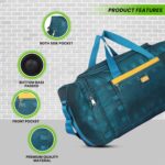M MEDLER Zylo Polyester 60 litres Duffle Bag | Waterproof Duffel Bag | Luggage Bag with Adjustable Strap - (Turquoise) - Image 6