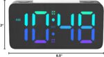 7-Inch Digital Alarm Clock, Table Clock, RGB Color Display, Night Light Dimmer, USB Ports, Super Loud Alarm for Heavy Sleepers for Home, Office, Student, Bedroom, Living Room (RGB Color Clock) - Image 4